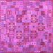 Square Machine Washable Southwestern Purple Country Area Rugs, wshcon2201pur