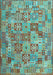 Southwestern Light Blue Country Rug, con2201lblu