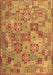 Machine Washable Southwestern Brown Country Rug, wshcon2201brn