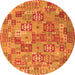 Machine Washable Southwestern Orange Country Area Rugs, wshcon2201org