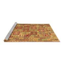 Sideview of Machine Washable Southwestern Brown Country Rug, wshcon2201brn