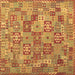 Square Southwestern Brown Country Rug, con2201brn