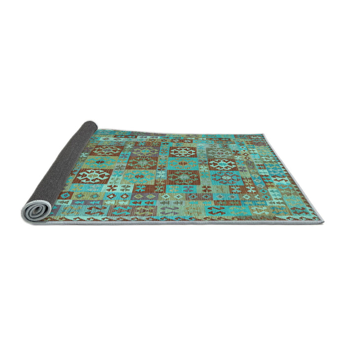 Sideview of Southwestern Light Blue Country Rug, con2201lblu