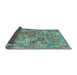 Sideview of Southwestern Light Blue Country Rug, con2201lblu