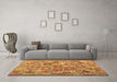 Machine Washable Southwestern Brown Country Rug in a Living Room,, wshcon2201brn