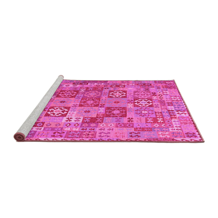 Sideview of Machine Washable Southwestern Pink Country Rug, wshcon2201pnk