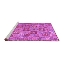 Sideview of Machine Washable Southwestern Purple Country Area Rugs, wshcon2201pur