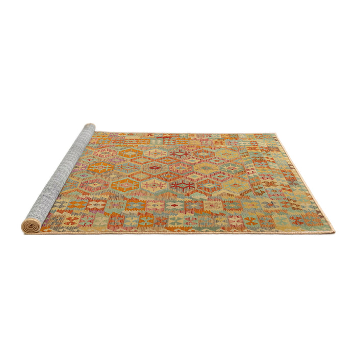 Serging Thickness of Machine Washable Contemporary Orange Rug, wshcon2202