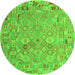 Machine Washable Abstract Green Contemporary Area Rugs, wshcon2202grn