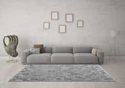 Machine Washable Abstract Gray Contemporary Rug in a Living Room,, wshcon2202gry