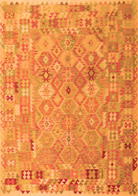 Abstract Orange Contemporary Rug, con2202org