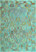 Machine Washable Abstract Light Blue Contemporary Rug, wshcon2202lblu