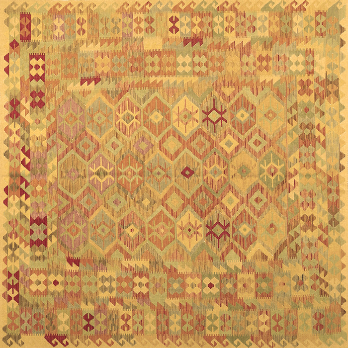 Square Abstract Brown Contemporary Rug, con2202brn