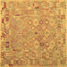 Square Abstract Brown Contemporary Rug, con2202brn