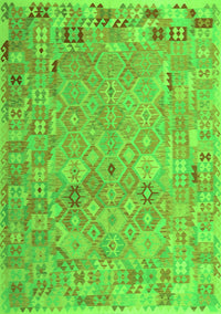 Abstract Green Contemporary Rug, con2202grn