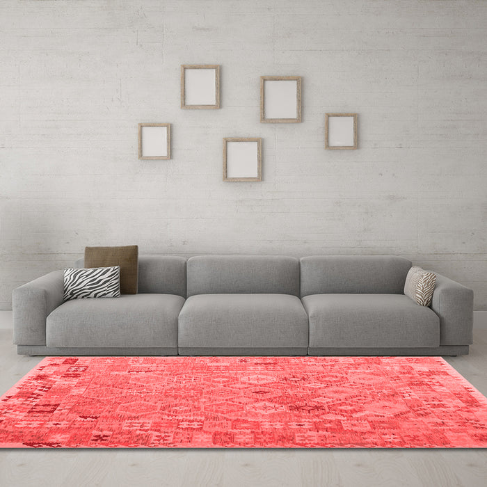 Contemporary Red Washable Rugs