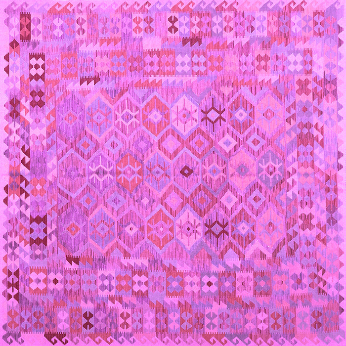 Square Machine Washable Abstract Purple Contemporary Area Rugs, wshcon2202pur