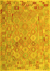 Abstract Yellow Contemporary Rug, con2202yw