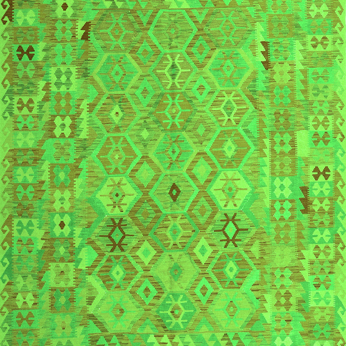 Serging Thickness of Machine Washable Abstract Green Contemporary Area Rugs, wshcon2202grn