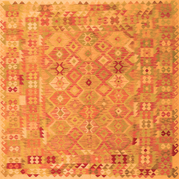 Serging Thickness of Abstract Orange Contemporary Rug, con2202org