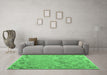 Machine Washable Abstract Emerald Green Contemporary Area Rugs in a Living Room,, wshcon2202emgrn