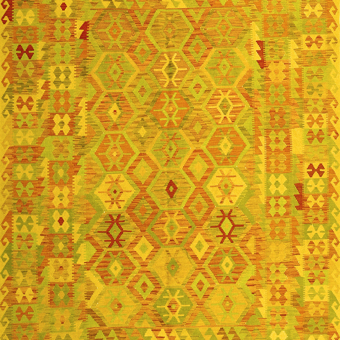 Machine Washable Abstract Yellow Contemporary Rug, wshcon2202yw