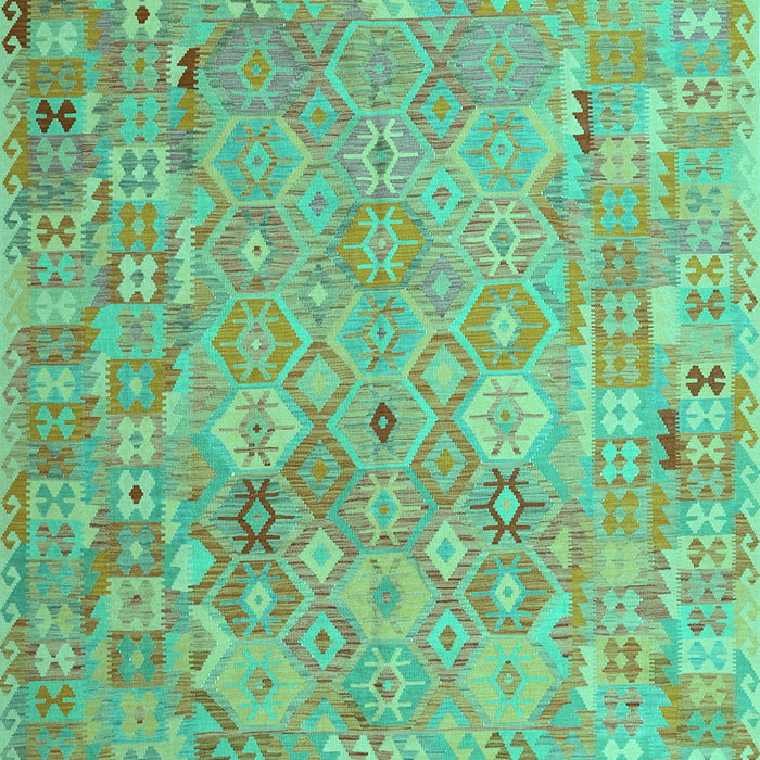 Machine Washable Abstract Turquoise Contemporary Area Rugs, wshcon2202turq