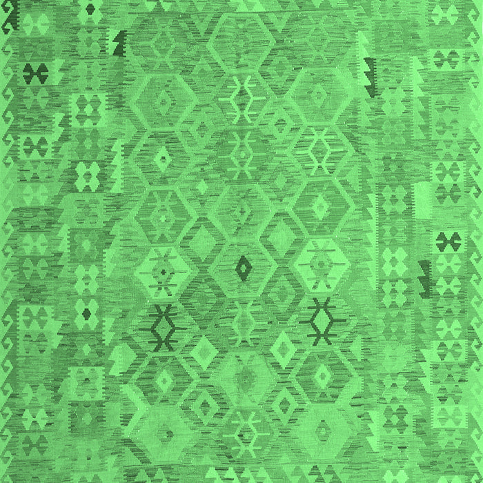 Machine Washable Abstract Emerald Green Contemporary Area Rugs, wshcon2202emgrn