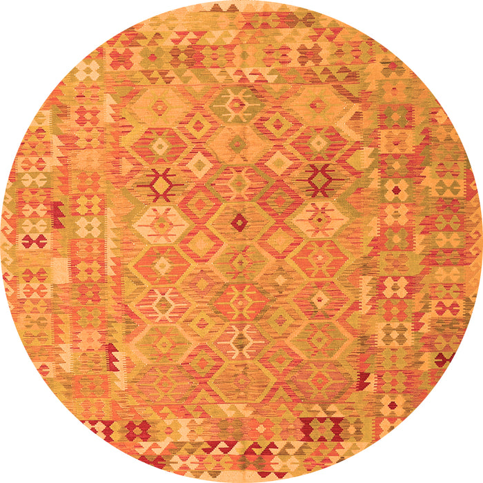 Square Abstract Orange Contemporary Rug, con2202org