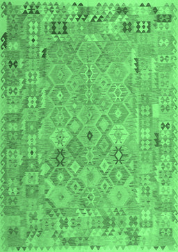 Abstract Emerald Green Contemporary Rug, con2202emgrn