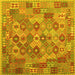 Square Southwestern Yellow Country Rug, con2203yw