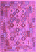 Machine Washable Southwestern Purple Country Area Rugs, wshcon2203pur