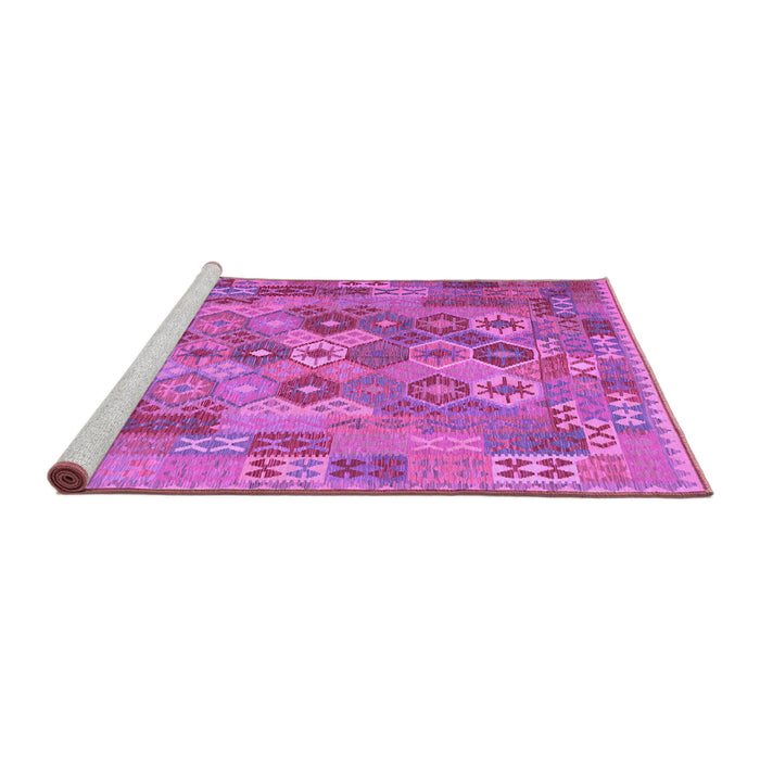 Sideview of Machine Washable Southwestern Purple Country Area Rugs, wshcon2203pur
