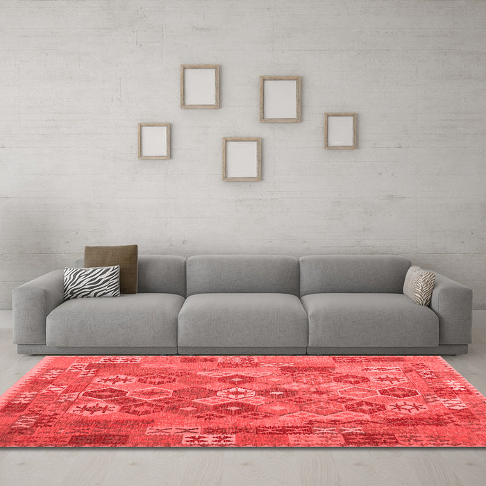 Country Red Washable Rugs