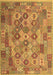 Machine Washable Southwestern Brown Country Rug, wshcon2203brn