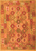 Serging Thickness of Machine Washable Southwestern Orange Country Area Rugs, wshcon2203org