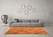 Machine Washable Southwestern Orange Country Area Rugs in a Living Room, wshcon2203org