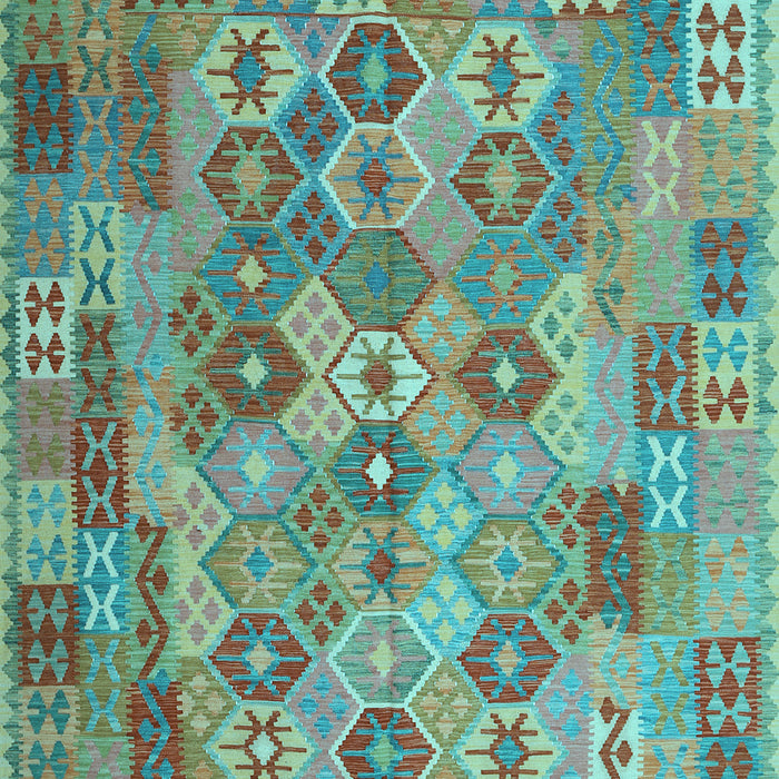 Machine Washable Southwestern Light Blue Country Rug, wshcon2203lblu