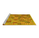 Sideview of Machine Washable Southwestern Yellow Country Rug, wshcon2203yw