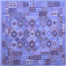 Square Southwestern Blue Country Rug, con2203blu