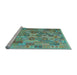 Sideview of Machine Washable Southwestern Light Blue Country Rug, wshcon2203lblu