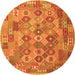 Machine Washable Southwestern Orange Country Area Rugs, wshcon2203org