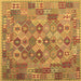 Square Southwestern Brown Country Rug, con2203brn