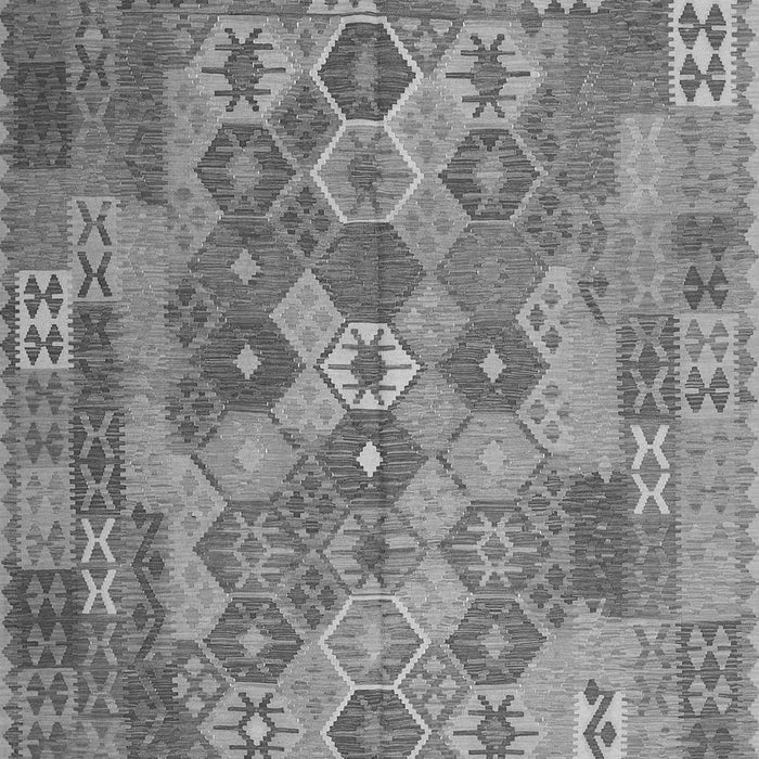 Serging Thickness of Machine Washable Southwestern Gray Country Rug, wshcon2203gry