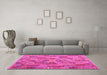 Machine Washable Southwestern Pink Country Rug in a Living Room, wshcon2203pnk
