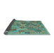 Sideview of Southwestern Light Blue Country Rug, con2203lblu