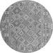 Square Abstract Gray Contemporary Rug, con2204gry