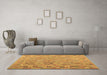 Machine Washable Abstract Brown Contemporary Rug in a Living Room,, wshcon2204brn