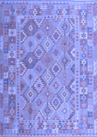 Abstract Blue Contemporary Rug, con2204blu