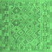 Square Abstract Emerald Green Contemporary Rug, con2204emgrn